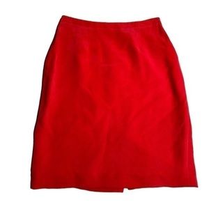 Chause vintage red 100% silk pencil skirt women’s size 8